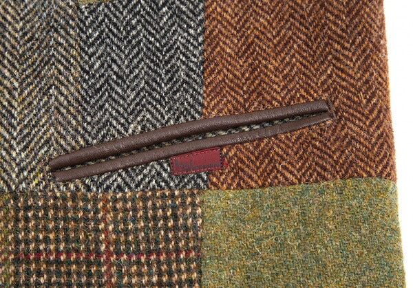 Papas Harris Tweed Patchwork Gilet Vest Multi Size L