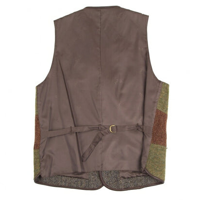 Papas Harris Tweed Patchwork Gilet Vest Multi Size L