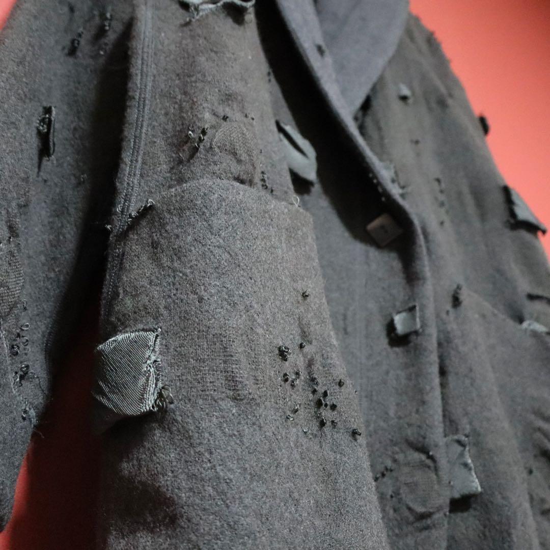 HaaT 13SS Distressed Shawl Collar Wool Long Coat Size 2