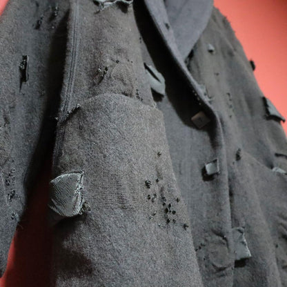 HaaT 13SS Distressed Shawl Collar Wool Long Coat Size 2