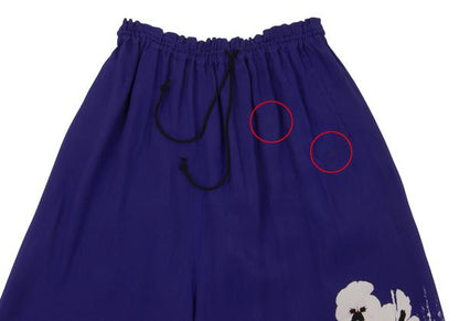 Y's Pansy Print Layered Drawstring Pants Blue Size 1