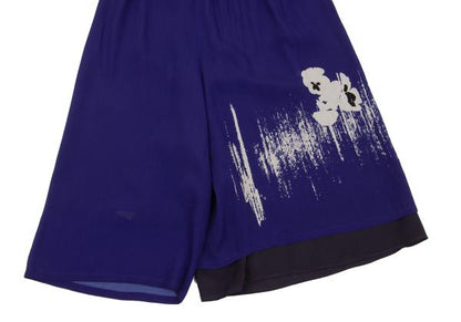 Y's Pansy Print Layered Drawstring Pants Blue Size 1