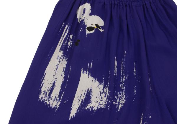 Y's Pansy Print Layered Drawstring Pants Blue Size 1