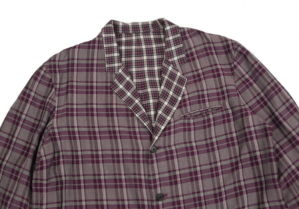 Y's for men Check Reversible Jacket Purple Size M