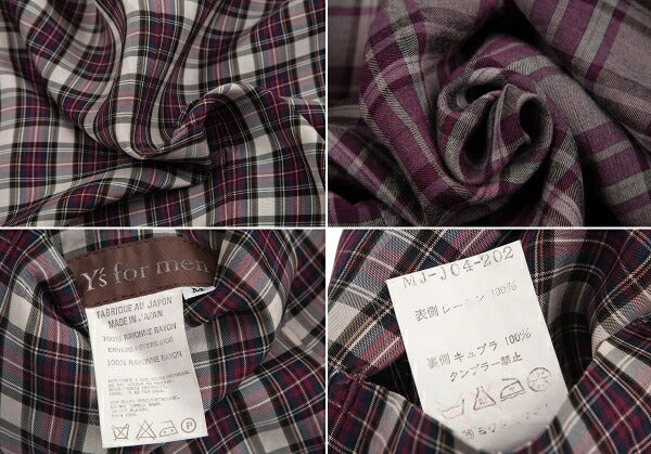 Y's for men Check Reversible Jacket Purple Size M