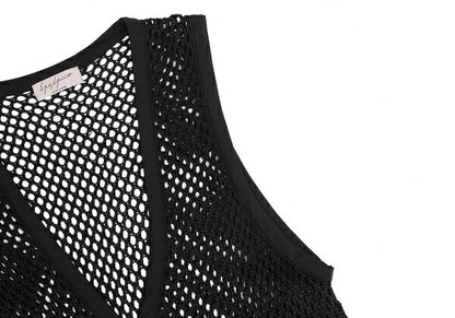 Yohji Yamamoto PH Fishnet Knit Vest Black Size M