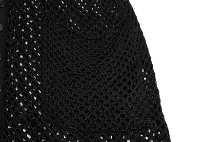 Yohji Yamamoto PH Fishnet Knit Vest Black Size M