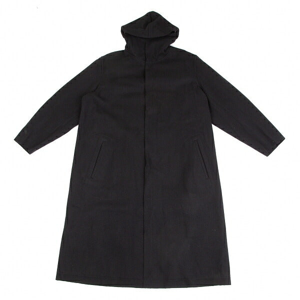 Yohji Yamamoto POUR HOMME Wool Felt Hooded Coat Black Size M