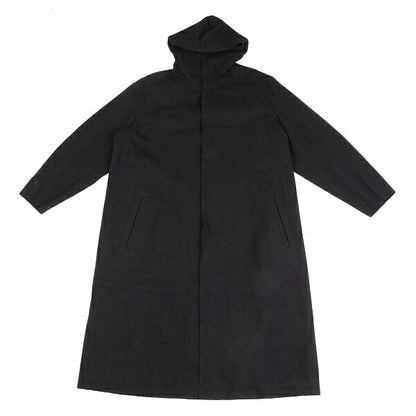 Yohji Yamamoto POUR HOMME Wool Felt Hooded Coat Black Size M