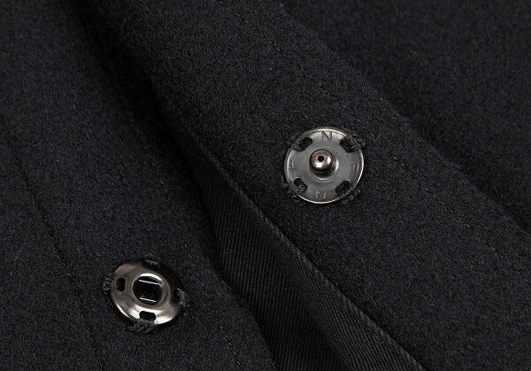 Yohji Yamamoto POUR HOMME Wool Felt Hooded Coat Black Size M
