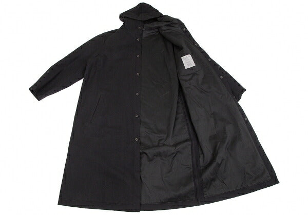 Yohji Yamamoto POUR HOMME Wool Felt Hooded Coat Black Size M