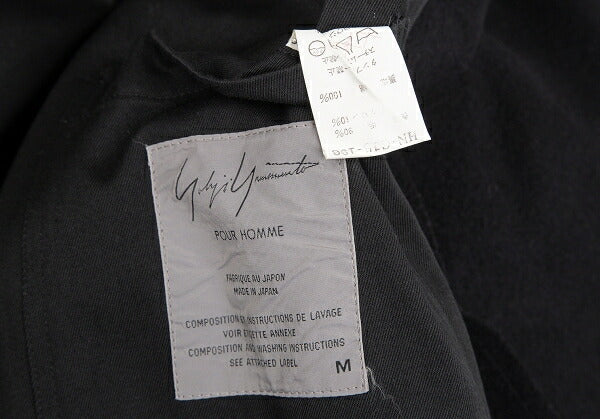 Yohji Yamamoto POUR HOMME Wool Felt Hooded Coat Black Size M