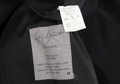 Yohji Yamamoto POUR HOMME Wool Felt Hooded Coat Black Size M