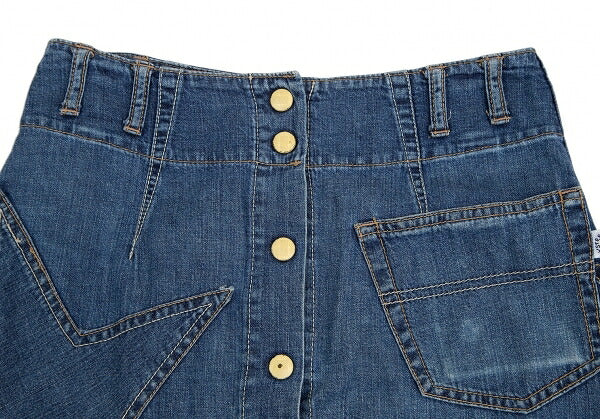 HYSTERIC GLAMOUR Star Patch Denim Wrap Skirt Blue Size FREE