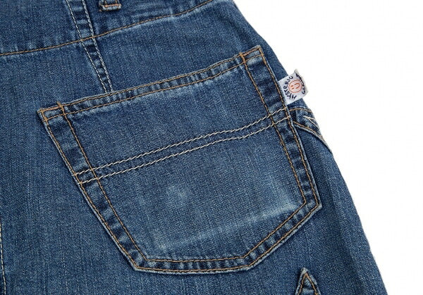 HYSTERIC GLAMOUR Star Patch Denim Wrap Skirt Blue Size FREE