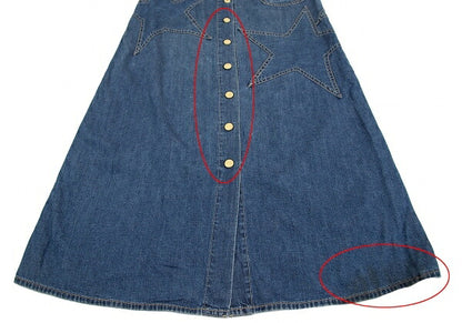 HYSTERIC GLAMOUR Star Patch Denim Wrap Skirt Blue Size FREE