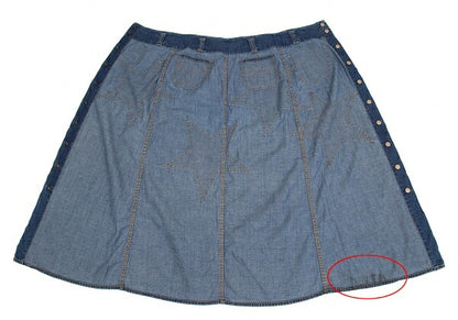 HYSTERIC GLAMOUR Star Patch Denim Wrap Skirt Blue Size FREE