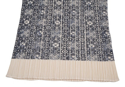 PLEATS PLEASE Geometric Print Tank Top Beige Navy Size 3