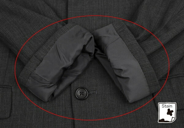 Y's for men Wool Poly 3B Single Jacket Charcoal Gray Size S