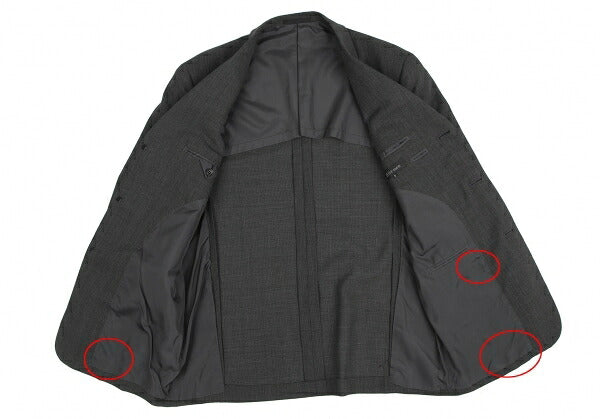 Y's for men Wool Poly 3B Single Jacket Charcoal Gray Size S