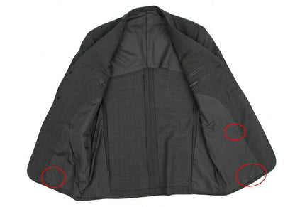 Y's for men Wool Poly 3B Single Jacket Charcoal Gray Size S