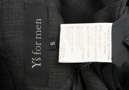 Y's for men Wool Poly 3B Single Jacket Charcoal Gray Size S