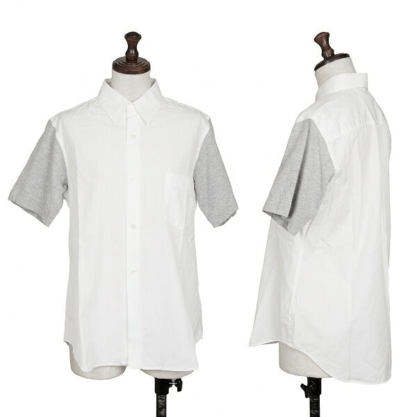 COMME des GARCONS Panel Sleeve Cotton White Gray Shirt Size S