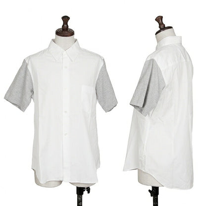 COMME des GARCONS Panel Sleeve Cotton White Gray Shirt Size S