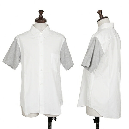 COMME des GARCONS Panel Sleeve Cotton White Gray Shirt Size S