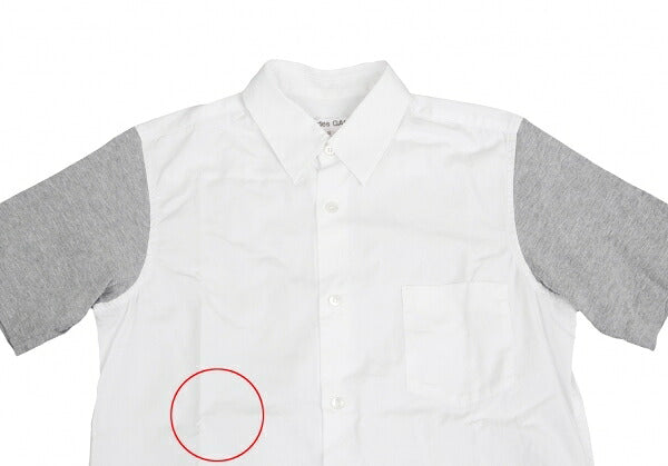 COMME des GARCONS Panel Sleeve Cotton White Gray Shirt Size S
