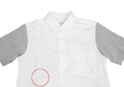 COMME des GARCONS Panel Sleeve Cotton White Gray Shirt Size S