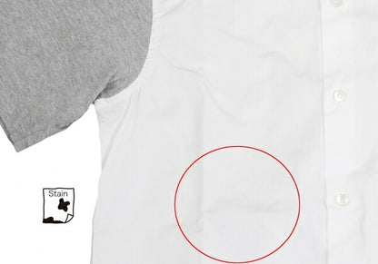 COMME des GARCONS Panel Sleeve Cotton White Gray Shirt Size S