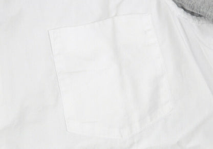 COMME des GARCONS Panel Sleeve Cotton White Gray Shirt Size S