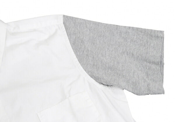 COMME des GARCONS Panel Sleeve Cotton White Gray Shirt Size S