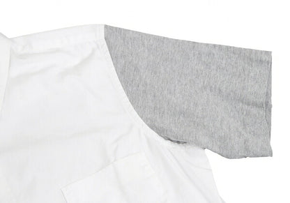 COMME des GARCONS Panel Sleeve Cotton White Gray Shirt Size S