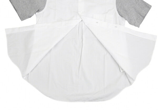 COMME des GARCONS Panel Sleeve Cotton White Gray Shirt Size S