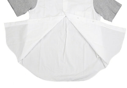 COMME des GARCONS Panel Sleeve Cotton White Gray Shirt Size S