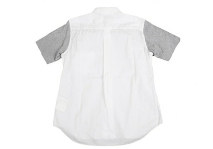 COMME des GARCONS Panel Sleeve Cotton White Gray Shirt Size S