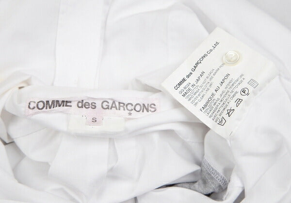 COMME des GARCONS Panel Sleeve Cotton White Gray Shirt Size S