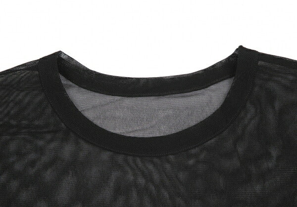 Y's Poly Mesh Front Patch T-Shirt Black Size 2