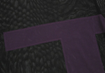 Y's Poly Mesh Front Patch T-Shirt Black Size 2