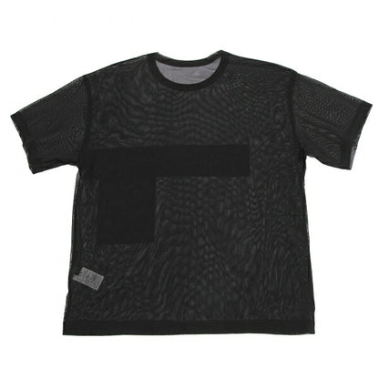 Y's Poly Mesh Front Patch T-Shirt Black Size 2