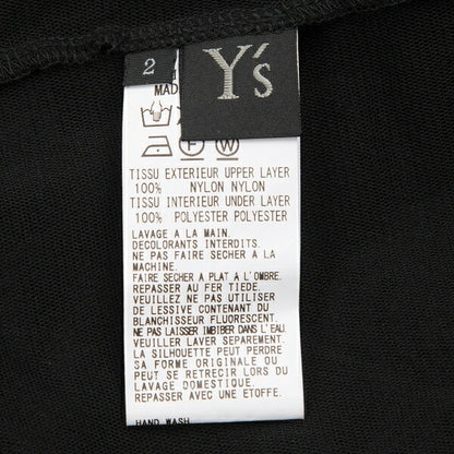 Y's Poly Mesh Front Patch T-Shirt Black Size 2