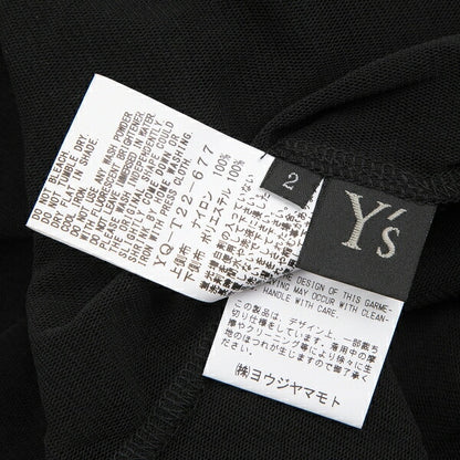 Y's Poly Mesh Front Patch T-Shirt Black Size 2