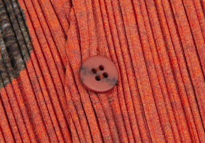 PLEATS PLEASE 98AW Folk Art Tiger Cat Vest Orange Size 3