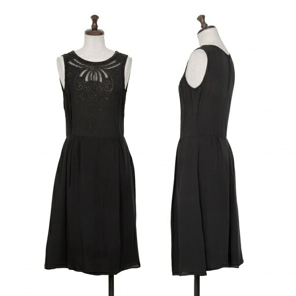 ARMANI COLLEZIONI Sequin Silk Sleeveless Dress Black Size 38