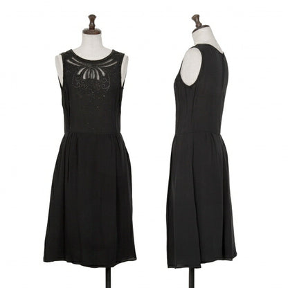 ARMANI COLLEZIONI Sequin Silk Sleeveless Dress Black Size 38