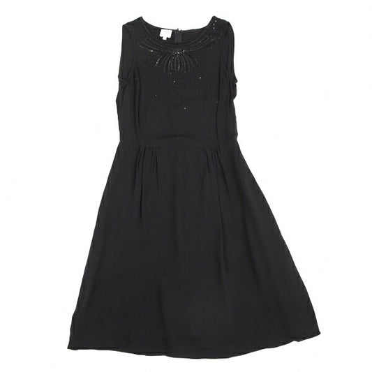 ARMANI COLLEZIONI Sequin Silk Sleeveless Dress Black Size 38