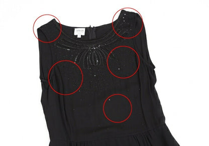 ARMANI COLLEZIONI Sequin Silk Sleeveless Dress Black Size 38