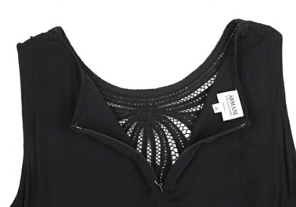 ARMANI COLLEZIONI Sequin Silk Sleeveless Dress Black Size 38